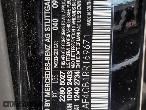 2024 Mercedes-Benz C 300 with VIN W1KAF4GB1RR169671, listed as a Copart auction lot 54357675 with Not Provided miles and Salvage Title. Bid and sale history available at DreamBid. Image 12.