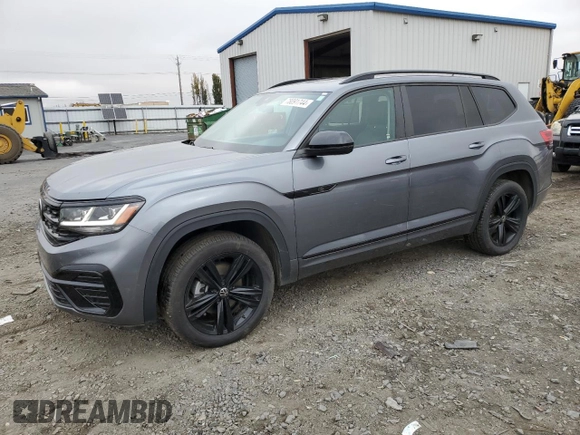 2023 Volkswagen Atlas SEL R-Line Black with VIN 1V2SR2CA0PC552989, listed as a Copart auction lot 78091744 with 37,644 mi miles and Salvage title. Bid and sale history available at DreamBid. Image 1.