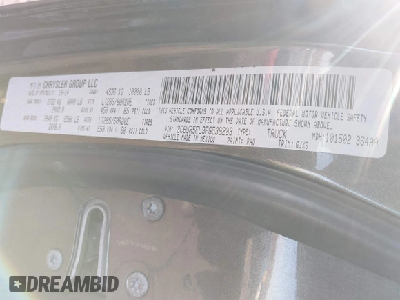 2015 Ram 2500 Laramie с VIN 3C6UR5FL9FG539203, выставлен на аукционе IAAI как лот 41441571 с пробегом 213 481 миль миль и . История ставок и продаж доступна на DreamBid. Изображение 9.