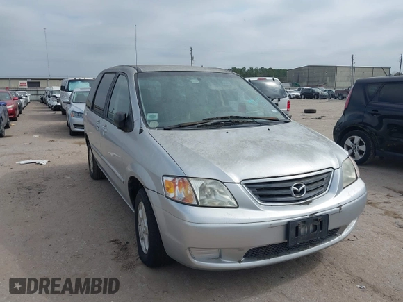 2001 Mazda MPV DX with VIN JM3LW28Y710184668, listed as a IAAI auction lot 41549211 with 1 mi miles. Bid and sale history available at carsss.com. Image 1.