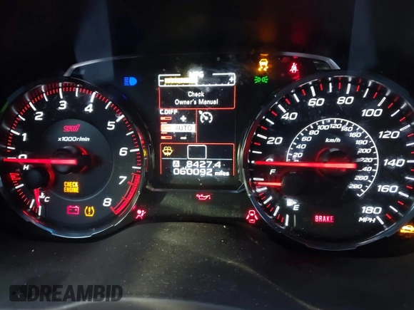 2021 Subaru WRX STI Limited with VIN JF1VA2W65M9821998, listed as a IAAI auction lot 41119265 with 60,092 mi miles. Bid and sale history available at carsss.com. Image 7.