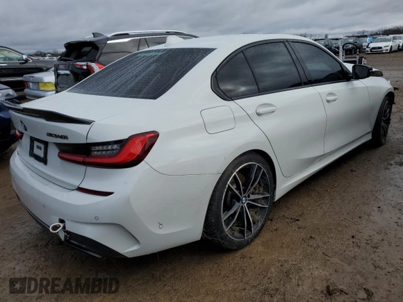 2021 BMW 3 Series M340i xDrive with VIN 3MW5U9J08M8B49696, listed as a Copart auction lot 81893474 with 0 mi miles and Salvage Title. Bid and sale history available at carsss.com. Image 3.