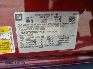 2016 GMC Acadia Denali with VIN 1GKKVTKD4GJ272796, listed as a Copart auction lot 50217685 with 91,594 mi miles and Salvage Title. Bid and sale history available at carsss.com. Image 13.
