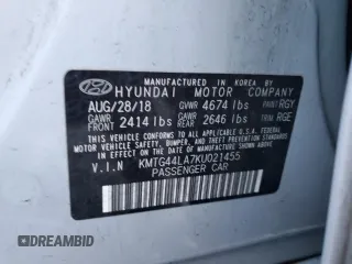 2019 Genesis G70 Advanced with VIN KMTG44LA7KU021455, listed as a Copart auction lot 87048564 with 94,429 mi miles and Salvage title. Bid and sale history available at DreamBid. Image 14.