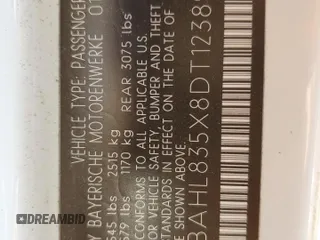 2008 BMW 7 Series 750i with VIN WBAHL835X8DT12389, listed as a Copart auction lot 80908054 with Not Provided miles and Salvage Title. Bid and sale history available at DreamBid. Image 12.