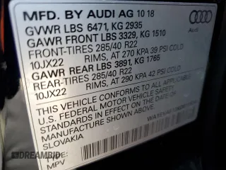 2019 Audi Q8 Premium Plus with VIN WA1EVAF13KD011514, listed as a Copart auction lot 64988564 with 81,316 mi miles and Salvage Title. Bid and sale history available at carsss.com. Image 14.