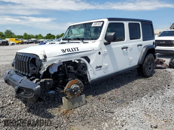 2021 Jeep Wrangler Unlimited Willys with VIN 1C4HJXDG3MW752441, listed as a Copart auction lot 55881925 with 61,751 mi miles and Salvage title. Bid and sale history available at DreamBid. Image 1.