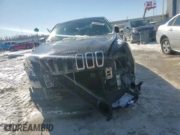 2015 Jeep Cherokee Sport with VIN 1C4PJMAB4FW588042, listed as a Copart auction lot 45660385 with 186,455 mi miles and Salvage Title. Bid and sale history available at carsss.com. Image 14.