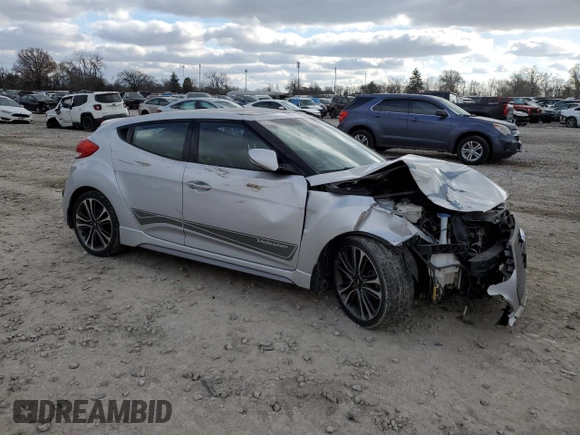 2016 Hyundai Veloster Turbo with VIN KMHTC6AE5GU275735, listed as a Copart auction lot 82707824 with 105,870 mi miles and Salvage Title. Bid and sale history available at carsss.com. Image 4.