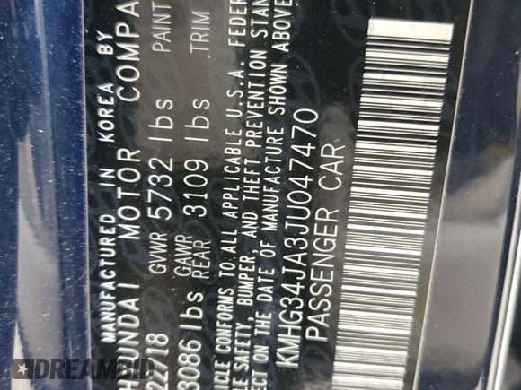 2018 Genesis G90 Premium z VIN KMHG34JA3JU047470, wystawiony jako Copart lot #44661694 z przebiegiem Nie podano mil oraz . Historia ofert i sprzedaży dostępna na DreamBid. Obrazek 13.