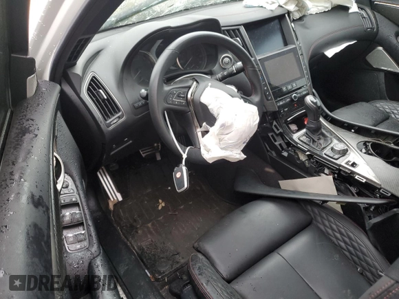 2021 Infiniti Q50 Red Sport 400 with VIN JN1FV7DP5MM850722, listed as a Copart auction lot 74550254 with Not provided miles and Salvage title. Bid and sale history available at DreamBid. Image 8.