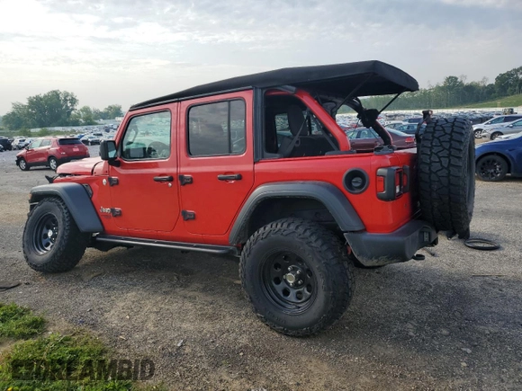 2018 Jeep Wrangler Unlimited Sport S z VIN 1C4HJXDG6JW165825, wystawiony jako Copart lot #59548785 z przebiegiem Nie podano mil oraz Nie do naprawy • Non repairable. Historia ofert i sprzedaży dostępna na DreamBid. Obrazek 2.