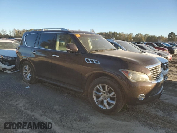 2013 Infiniti QX56 with VIN JN8AZ2NE8D9041170, listed as a Copart auction lot 80662124 with 168,539 mi miles and Clean Title. Bid and sale history available at carsss.com. Image 4.