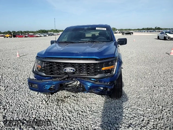 2024 Ford F-150 STX with VIN 1FTEW2KP2RKF00866, listed as a Copart auction lot 51946815 with 6,734 mi miles and Salvage Title. Bid and sale history available at carsss.com. Image 11.
