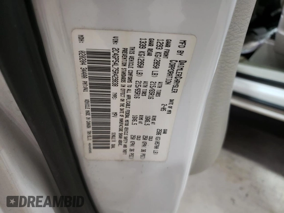 2005 Chrysler Town & Country Touring with VIN 2C4GP54L75R429838, listed as a Copart auction lot 45456964 with 157,996 mi miles and Salvage Title. Bid and sale history available at DreamBid. Image 13.