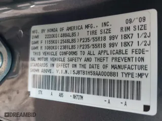 2010 Acura RDX Tech Pkg with VIN 5J8TB1H59AA000881, listed as a IAAI auction lot 40226047 with 236,899 mi miles. Bid and sale history available at carsss.com. Image 9.