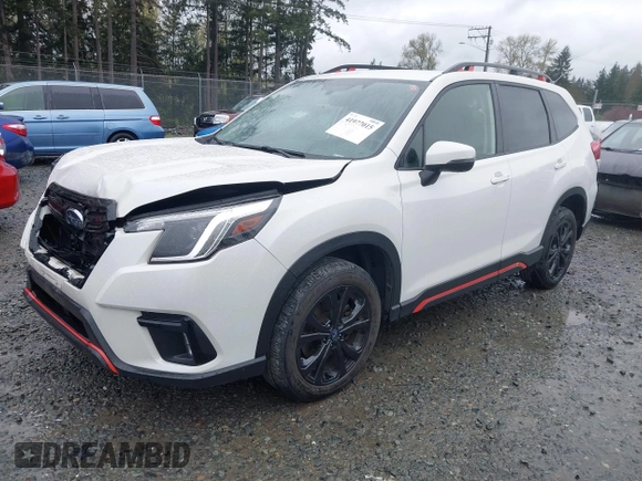 2022 Subaru Forester Sport with VIN JF2SKAJC5NH509075, listed as a IAAI auction lot 41977015 with 35,872 mi miles. Bid and sale history available at carsss.com. Image 17.