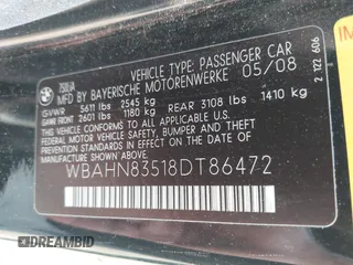 2008 BMW 7 Series 750Li z VIN WBAHN83518DT86472, wystawiony jako IAAI lot #42261898 z przebiegiem 175 875 mil mil oraz . Historia ofert i sprzedaży dostępna na DreamBid. Obrazek 9.
