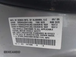 2010 Honda Odyssey EX-L с VIN 5FNRL3H6XAB018260, выставлен на аукционе IAAI как лот 42153009 с пробегом 187 420 миль миль и . История ставок и продаж доступна на DreamBid. Изображение 9.
