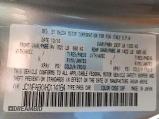 2017 FIAT 124 Spider Lusso z VIN JC1NFAEKXH0114164, wystawiony jako Copart lot #62959405 z przebiegiem 11 879 mil mil oraz Szkoda całkowita • Salvage title. Historia ofert i sprzedaży dostępna na DreamBid. Obrazek 12.