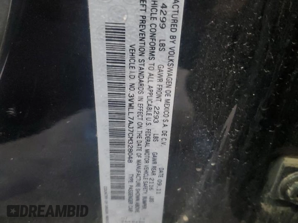 2012 Volkswagen Jetta TDI w/Premium with VIN 3VWLL7AJ7CM328048, listed as a Copart auction lot 54978425 with 148,927 mi miles and Non repairable. Bid and sale history available at DreamBid. Image 13.