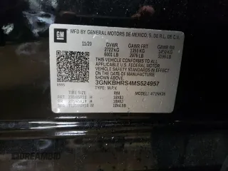 2021 Chevrolet Blazer LT z VIN 3GNKBHRS4MS524957, wystawiony jako Copart lot #49824635 z przebiegiem 16 471 mil mil oraz Szkoda całkowita • Salvage title. Historia ofert i sprzedaży dostępna na DreamBid. Obrazek 12.