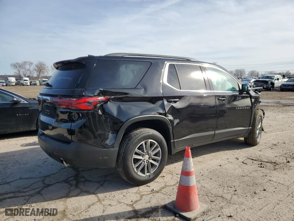 2022 Chevrolet Traverse LT Leather with VIN 1GNEVHKW0NJ149492, listed as a Copart auction lot 43480275 with 25,487 mi miles and Salvage Title. Bid and sale history available at carsss.com. Image 3.