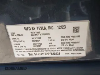 2023 Tesla Model S Plaid с VIN 5YJSA1E62PF530538, выставлен на аукционе IAAI как лот 41553415 с пробегом 31 392 миль миль и . История ставок и продаж доступна на DreamBid. Изображение 9.