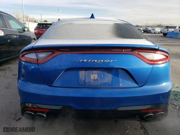 2020 Kia Stinger GT2 with VIN KNAE55LCXL6080965, listed as a Copart auction lot 41450615 with 104,246 mi miles and Salvage Title. Bid and sale history available at carsss.com. Image 6.
