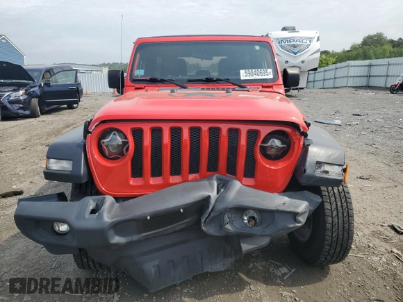2020 Jeep Wrangler Unlimited Sport Altitude with VIN 1C4HJXDG2LW206079, listed as a Copart auction lot 59040695 with 77,917 mi miles and Salvage title. Bid and sale history available at DreamBid. Image 5.