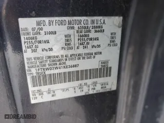2001 Ford F-150 SuperCrew XLT with VIN 1FTRW07W41KE36887, listed as a Copart auction lot 76418694 with 280,470 mi miles and Salvage Title. Bid and sale history available at carsss.com. Image 12.