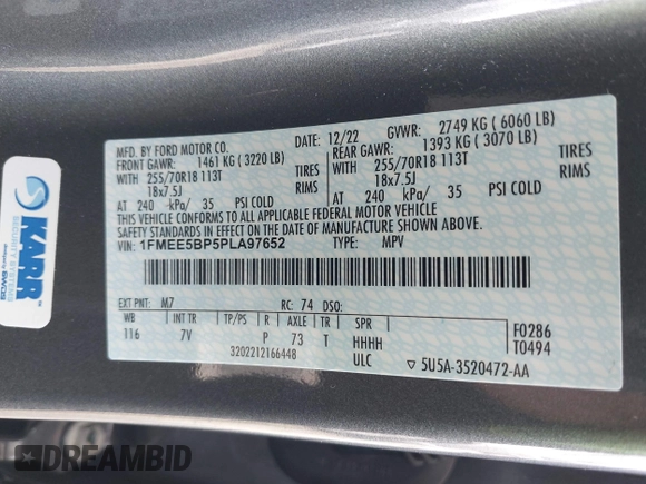 2023 Ford Bronco z VIN 1FMEE5BP5PLA97652, wystawiony jako IAAI lot #42149830 z przebiegiem 19 821 mil mil oraz . Historia ofert i sprzedaży dostępna na DreamBid. Obrazek 9.
