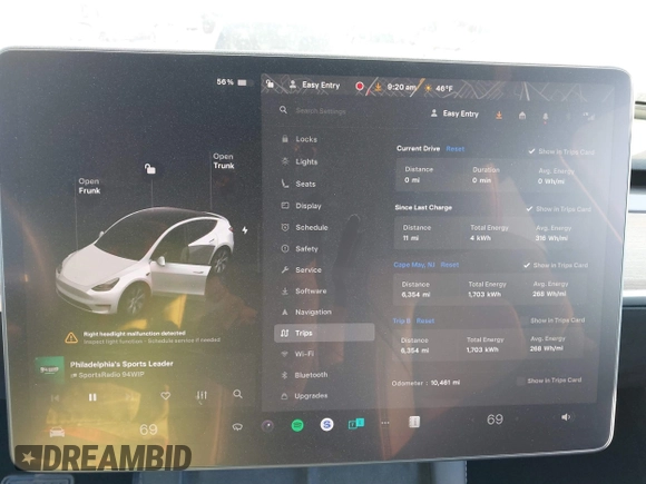 2023 Tesla Model Y Long Range z VIN 7SAYGDEE5PF765326, wystawiony jako IAAI lot #41757113 z przebiegiem 10 461 mil mil oraz . Historia ofert i sprzedaży dostępna na DreamBid. Obrazek 7.