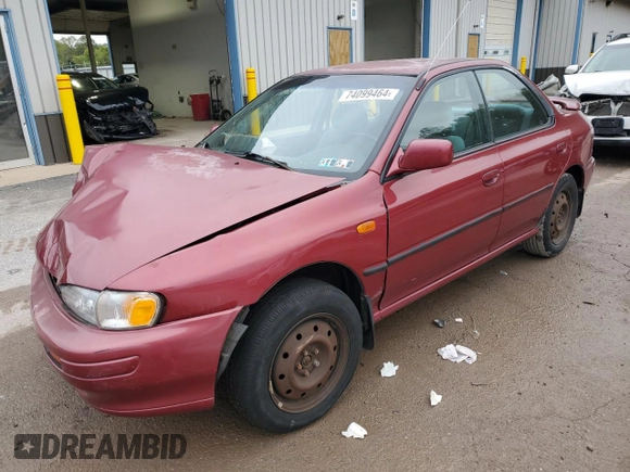 1996 Subaru Impreza with VIN JF1GC4557TH512593, listed as a Copart auction lot 74099464 with 112,437 mi miles and Salvage title. Bid and sale history available at DreamBid. Image 1.