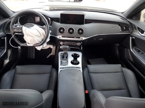 2022 Kia Stinger GT1 with VIN KNAE45LC4N6122102, listed as a Copart auction lot 57122094 with 15,491 mi miles and Salvage Title. Bid and sale history available at carsss.com. Image 8.