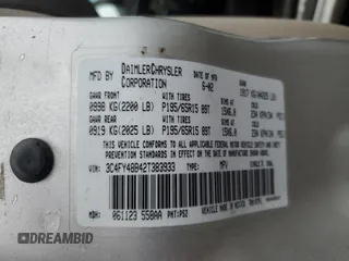 2002 Chrysler PT Cruiser z VIN 3C4FY48B42T383933, wystawiony jako Copart lot #85274004 z przebiegiem 92 006 mil mil oraz Szkoda całkowita • Salvage title. Historia ofert i sprzedaży dostępna na DreamBid. Obrazek 14.