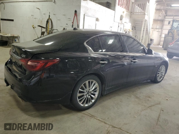 2019 Infiniti Q50 Luxe z VIN JN1EV7AR2KM555382, wystawiony jako Copart lot #49493895 z przebiegiem 82 409 mil mil oraz Szkoda całkowita • Salvage title. Historia ofert i sprzedaży dostępna na DreamBid. Obrazek 3.