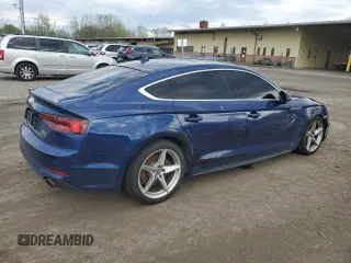 2018 Audi A5 Sportback Premium Plus with VIN WAUENCF5XJA098796, listed as a Copart auction lot 51965514 with 79,245 mi miles. Bid and sale history available at carsss.com. Image 3.
