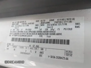 2022 Ford Transit Cargo z VIN 1FTBR1CG2NKA12529, wystawiony jako IAAI lot #42148516 z przebiegiem 41 359 mil mil oraz . Historia ofert i sprzedaży dostępna na DreamBid. Obrazek 9.