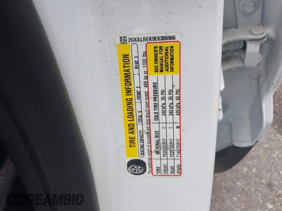 2014 GMC Terrain SLE z VIN 2GKALREK9E6306966, wystawiony jako IAAI lot #42200160 z przebiegiem 111 439 mil mil oraz . Historia ofert i sprzedaży dostępna na DreamBid. Obrazek 9.