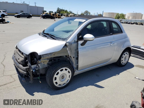 2012 FIAT 500 Pop with VIN 3C3CFFDR0CT366754, listed as a Copart auction lot 63065355 with 38,222 mi miles and Salvage title. Bid and sale history available at DreamBid. Image 1.