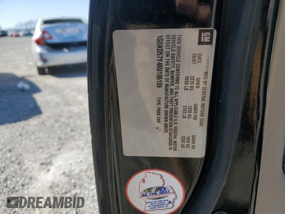 2008 Cadillac DTS 1SA z VIN 1G6KD57Y48U106139, wystawiony jako Copart lot #49046545 z przebiegiem 53 550 mil mil oraz Szkody całkowita. Historia ofert i sprzedaży dostępna na DreamBid. Obrazek 12.
