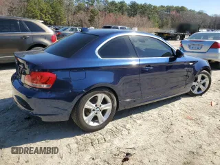 2013 BMW 1 Series 128i with VIN WBAUP9C58DVS94598, listed as a Copart auction lot 49297605 with 108,893 mi miles and Salvage title. Bid and sale history available at DreamBid. Image 3.