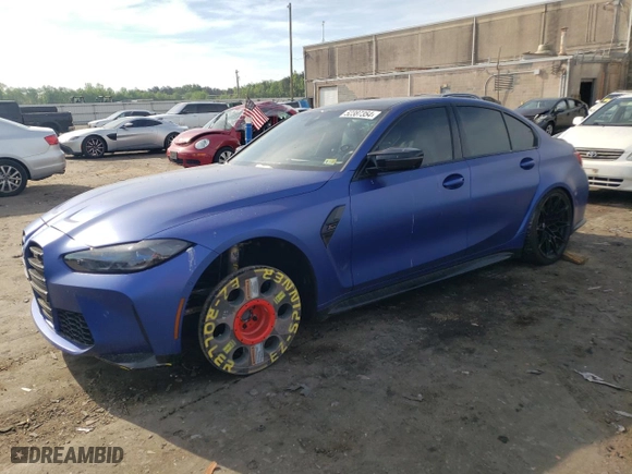 2023 BMW M3 Competition with VIN WBS33AY03PFP84611, listed as a Copart auction lot 52387354 with 7,654 mi miles and Salvage Title. Bid and sale history available at carsss.com. Image 1.