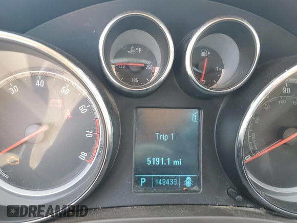 2011 Buick Regal CXL Turbo TO3 with VIN W04GX5GV4B1095226, listed as a Copart auction lot 51241725 with 149,433 mi miles and Salvage Title. Bid and sale history available at carsss.com. Image 9.