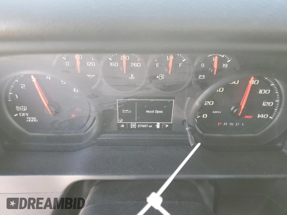 2023 Chevrolet Silverado 1500 Custom with VIN 3GCPDBEK7PG159113, listed as a Copart auction lot 89026075 with 27,447 mi miles and Salvage Title. Bid and sale history available at DreamBid. Image 9.