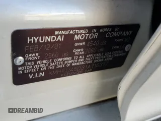 2001 Hyundai XG with VIN KMHFU45D31A116317, listed as a Copart auction lot 45995815 with 51,404 mi miles and Clean Title. Bid and sale history available at carsss.com. Image 14.