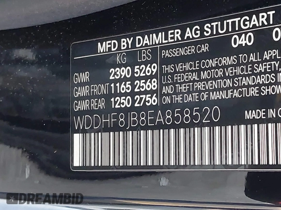 2014 Mercedes-Benz E 350 Luxury with VIN WDDHF8JB8EA858520, listed as a IAAI auction lot 41770199 with 120,093 mi miles and . Bid and sale history available at DreamBid. Image 9.