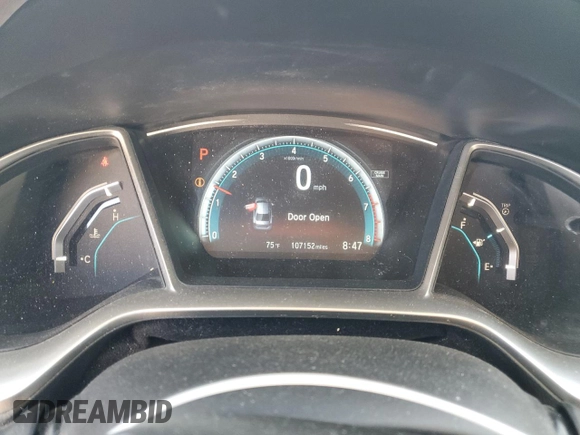 2016 Honda Civic EX with VIN 19XFC2F75GE041582, listed as a Copart auction lot 46538365 with 107,152 mi miles and Salvage Title. Bid and sale history available at DreamBid. Image 9.