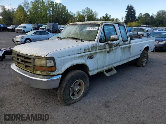 1997 Ford F-250 with VIN 1FTHX26H4VEB05772, listed as a Copart auction lot 75742614 with 185,659 mi miles and Clean title. Bid and sale history available at DreamBid. Image 1.